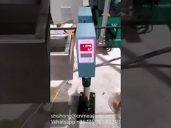 Measuring rubber hose diameter with laser diameter gauge